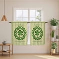 thumbnail image 2 of St. Patrick's Day Kitchen Curtain for Berdoom Living Room Cafe 54 Inch Length, Farmhouse Green Lucky Clovers Border Tiers Curtains Light Filtering Drapes Window Treatment 2 Panels 52"Wx54"L, 2 of 8