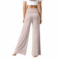 thumbnail image 6 of Yoga Pants Girls Fold Over Low Rise Wide Leg Yoga Pants Loose Summer Lounge Pants Beige Girls Pants Size 5-14 Years, 6 of 6