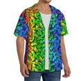 thumbnail image 4 of Sigee Multicolored Butterflies Print Men's Shirts Casual Button Down Short Sleeve Summer Beach Shirt Hawaiian Vacation Shirts Tee Shirt-, 4 of 7