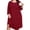 C2-Burgundy, variant on SHOWMALL Women's Plus Size Nightgowns 3/4 Sleeve Sleepwear Button Down Sleep Dress with Pockets XL-5XL
