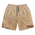 thumbnail image 3 of Uemuo Engraved Coffee On Kraft Paper Pattern Men's Swim Trunks Hawaiian Beach Bathing Suit Swimsuits Beach Quick-Dry Shorts with Pockets-3X-Large, 3 of 9