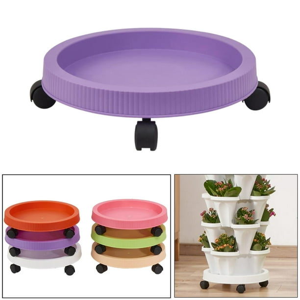 Carrito para Macetas con Soporte para Plantas con Ruedas Carrito para Plantas, Diámetro Exterior 32 Cm / 13 Pulgadas, Interior / 11,42 Pulgadas Púrpura DYNWAVEMX bandeja movible