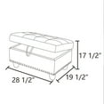 thumbnail image 2 of White Faux Leather Synthetic Leather Storage Ottoman, 2 of 6