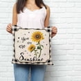 thumbnail image 2 of Sunflowers Pillow Covers 24x24 Inch Decorative Throw Pillow Cover, Yellow Floral Botanical Black White Checkered Rustic Sofa Pillowcases Accent Cushion Case Home Decor Bedroom Living Room, 2 of 6