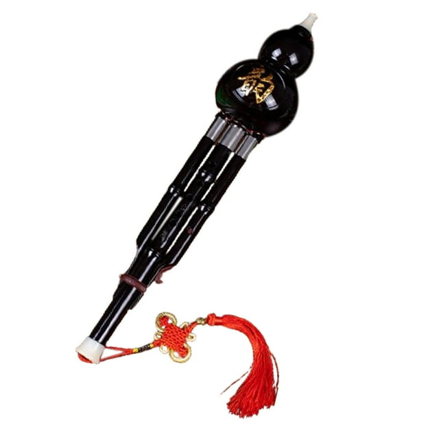 TISHITA Hulusi Wind Instrument with Mouthpiece Gourd Hlute for Playing Solo Birthday Black B Key