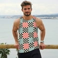 thumbnail image 6 of KLL Colorful Checkered Print Men's Muscle Gym Workout Stringer Tank Tops Bodybuilding Fitness T-Shirts Tank Tops Men-X-Large, 6 of 7
