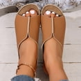 thumbnail image 6 of HomeDM Women's Wedge Platform Sandals Open Peep Toe Slip-On Casual Summer Beach Vacations Slide Sandals, Brown Size 8.5, 6 of 9