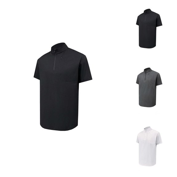 Workout Shirts for Men Summer Lightweight Breathable Short Sleeve Neck Quarter Zip Athletic Gym Shirts Mens Tees