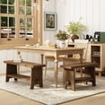 thumbnail image 2 of 43.3'' Farmhouse Solid Wood Bench, Narrow Seating Bench with Shelf for Entryway, Living Room, Indoor and Outdoor, 2 of 7