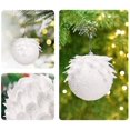 thumbnail image 3 of 5 bolas de adornos navideños blancos, bolas de espuma de pétalos de nieve blancos, 8 cm / 10 cm con purpurina irrompible, 3 of 4