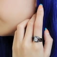 thumbnail image 3 of Black Womens Ring Anillo Para Mujer Stainless Steel Ring Alexandria, 3 of 5