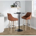thumbnail image 2 of Hannah 30" Fixed-Height Barstool Set of 2, Bar Stools Swivel, Bar Chairs, Swivel Bar Stools Set of 2 with Back, Bar Stools for Kitchen Island (Camel Faux Leather), 2 of 6