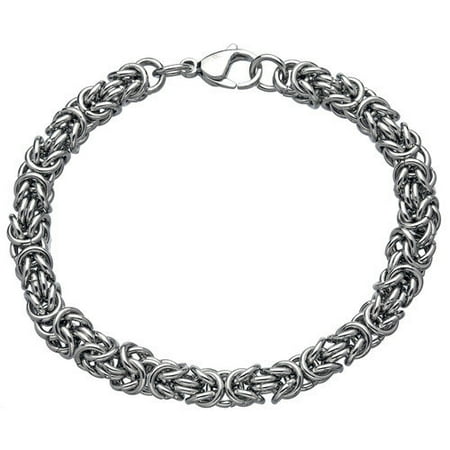 BIG Jewelry Co Gold Ion-plated Stainless Steel Men's 7-mm Byzantine Link Bracelet