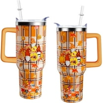40 oz Fall Pumpkin Tumbler With Handle and Straw Lid 40oz Fall Themed Gifts Double Stainless Steel Insulated Fall Cup Travel Coffee Autumn Mug Fall Gifts for Thanksgiving