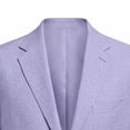 thumbnail image 5 of Mrmaere Turn Down Collar Linen Casual Blazer Men Turn Down Collar Button Closure Lightweight Summer Jacket Purple S, 5 of 6