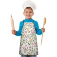 thumbnail image 2 of Pioneer Flower Floral Print Pattern Kids Aprons for Girls and Boys,Adjustable Neck Strap Toddler Aprons for Kids Cooking Baking, 2 of 7