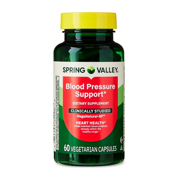 Spring Valley Blood Pressure Support Dietary Supplement Vegetarian Capsules for Heart Health, 60 Count