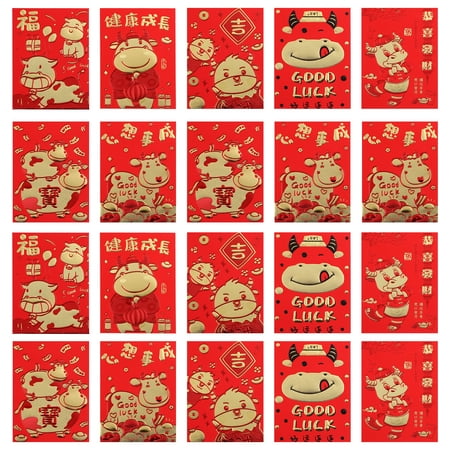 

42 Pcs 1 Set Festive Red Packets Bronzing Change Bags Paper Money Bags (S)