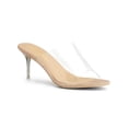 thumbnail image 1 of BLISSFUL STEP Sandales à Talons Aiguilles à Bride Transparente pour Femmes Nude 8, 1 of 7