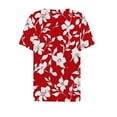 thumbnail image 5 of Kctiaxy Short Sleeve Shirts for Women Hawaiian Printed V-Neck Shirt Fashion Casual Beach Button Collared Pullover Floral Summer Tops, 5 of 6