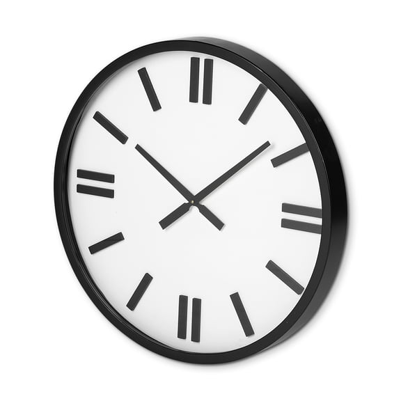 24" Round Large Modern Wall Clock with White Face and Non-Numarical Number