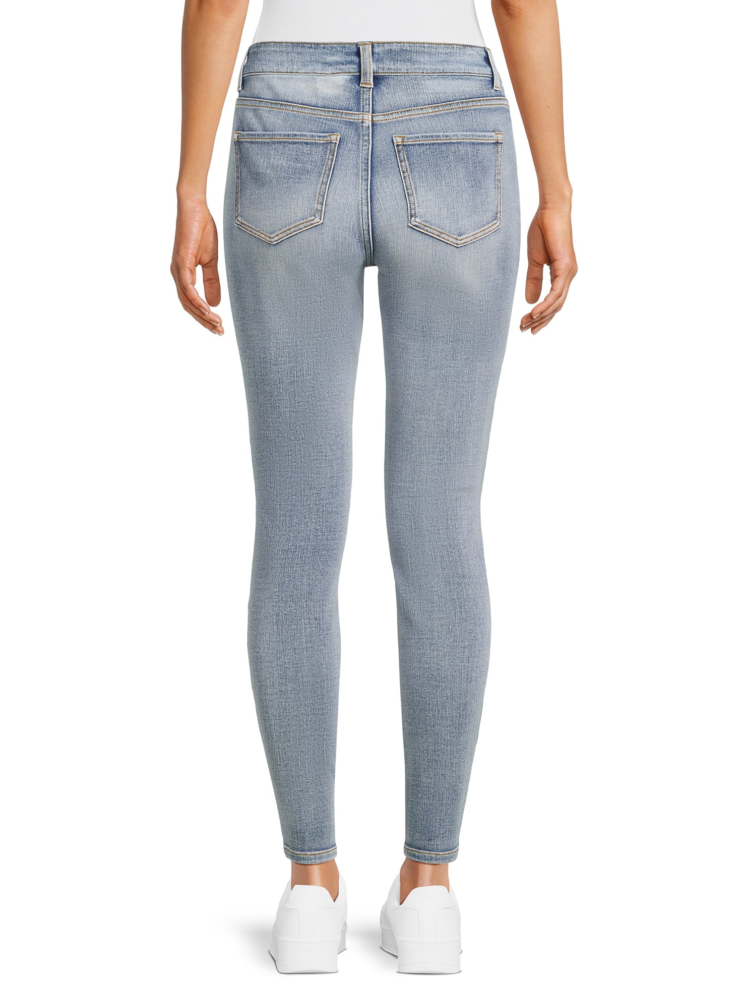 Time and Tru Women's High Rise Skinny Jeans, Available in 27", 29" Inseams, Sizes 2-20
