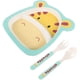 thumbnail image 4 of Kids Dinnerware Set Bamboo Fiber Divided Sections for Children Home Use Light Yellow Color Cartoon Animal Design 1 Set, 4 of 4