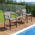 thumbnail image 2 of Gymax Outdoor Counter Stools Set of 4 w/ Footrest & Armrests Heavy-Duty for Backyard, 2 of 9