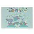 thumbnail image 3 of Unicorn Party Cutting Board, Mythical Horse Jumping Above the Rainbow Happy Birthday Calligraphy, Decorative Tempered Glass Cutting and Serving Board, Small Size, Multicolor, by Ambesonne, 3 of 5