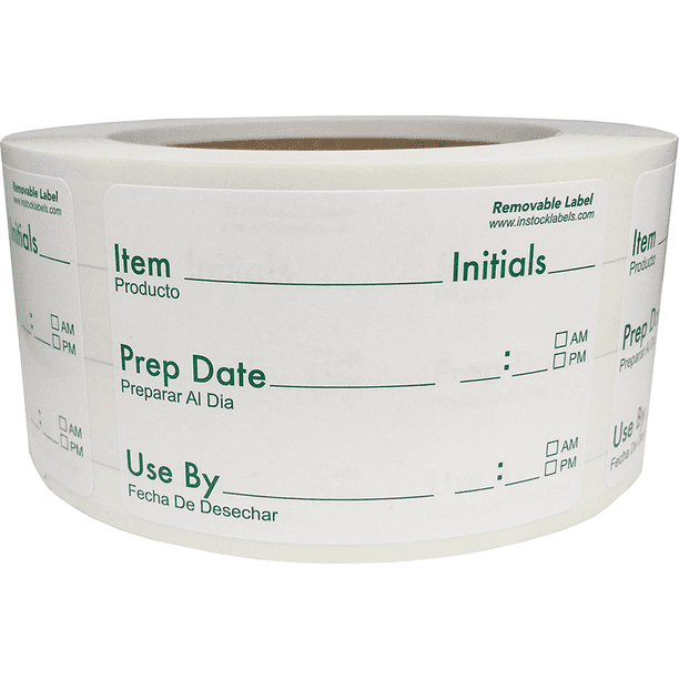 Removable Green Shelf Life Labels for Food Rotation Use by Food Preparation 2 x 3 Inch 500 Adhesive Stickers