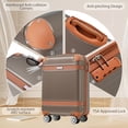 thumbnail image 5 of UBesGoo 20" Carry on Luggage, ABS Hardside Luggage Suitcase Spinner Wheels with 13"Travel Bag and TSA Lock, Brown, 5 of 9