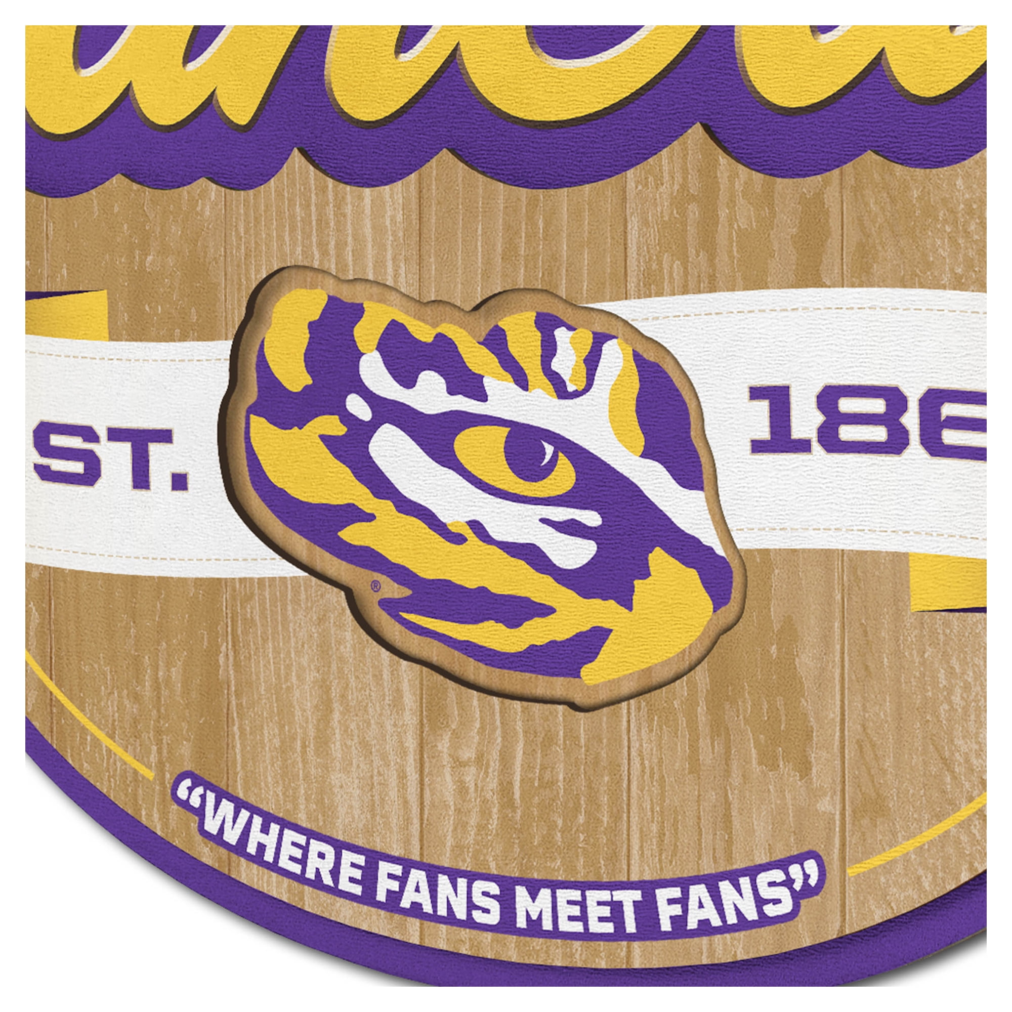 IDNA LSU Tigers 12.5" x 17" Fan Cave Sign