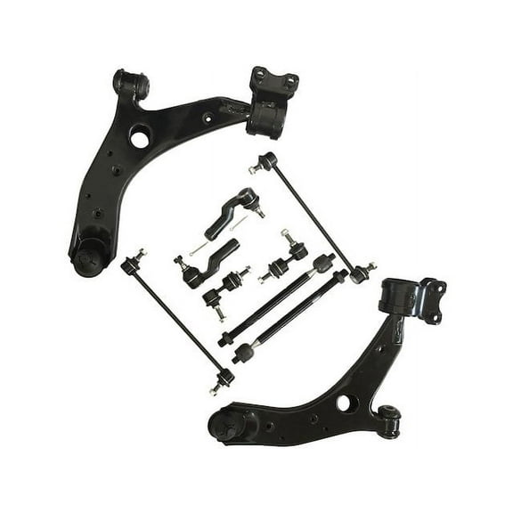 Front Lower Control Arm Kit with Ball Joints Tie Rods Sway Bar Links (10 Piece) - Compatible with 2004 - 2009 Mazda 3 2005 2006 2007 2008