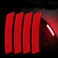 thumbnail image 1 of HSHDLDF 4pcs 3D Super Reflective Stickers Carbon Fiber Strips Car Side Door Edge Bumper Anti-Scratch Protection Guards Trim Stickers Universal (Wheel Eyebrow Stickers Red), 1 of 5