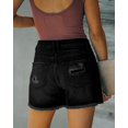 thumbnail image 4 of ONLYSHE Women Summer Ripped Juniors Shorts Button High Waisted Stretchy Denim Jean Shorts With Pockets, 4 of 7