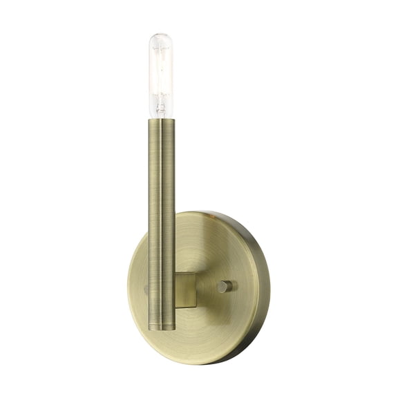 51171-01 Livex Lighting Copenhagen - 1 Light ADA Wall Sconce In Mid-Century Modern Style-8 Inches Tall and 5.13 Inches Wide-Antique Brass Finish