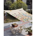 thumbnail image 5 of Spring Florals Sun Shade Sail 12'X16' Watercolor Colorful Floral Leaf Butterfly Dragonfly Linen Texture UV Block Outdoor Sail Shades Breathable Waterproof Rectangular Sunshade for Patio Garden Porch, 5 of 8