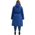 thumbnail image 4 of DARING DIVA Plus Size Hooded Long Drawstring Waist Zipper Jacket 2X Navy Blue, 4 of 4