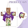 thumbnail image 7 of WaaHome He Is Risen Easter Cross Sign Religious Easter Door Decorations Easter Door Hanging Sign for Wall Door Home Spring Decor Farmhouse Easter Cross Wreath Sign for Front Door, 7 of 7