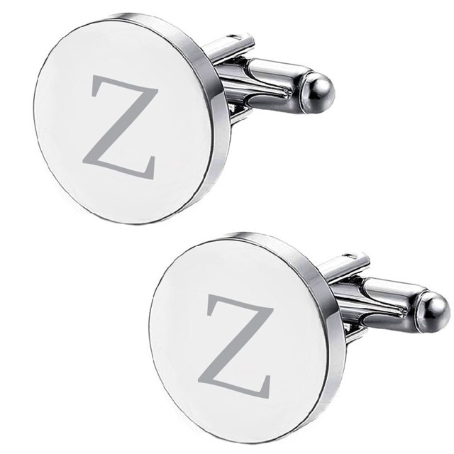 BodyJ4You 2PC Cufflinks Engraved Personalized Initials Letter Z Formal Button Shirt Gift Box Set