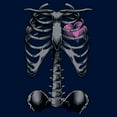 thumbnail image 2 of Men's Lost Gods Halloween Skeleton Rib Cage Heart  Sweatshirt Navy Blue 3X Large, 2 of 4