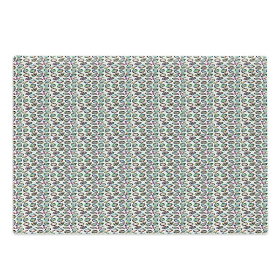 Diamonds Cutting Board, Crystal Pattern with Rainbow Color Palette Oval Triangular Hexagonal Geometric, Decorative Tempered Glass Cutting and Serving Board, Large Size, Multicolor, by Ambesonne