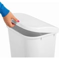 thumbnail image 3 of Sterilite 11.3 Gal. Lift Top Wastebasket Plastic, White, 3 of 6
