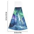 thumbnail image 6 of Yayeee Kitchen Hanging Hand Towels Set of 2 with Loop Bathroom Absorbent Tie Towel, White Wolf Pattern, 6 of 7