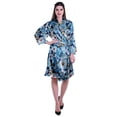 thumbnail image 2 of Moomaya Printed Womens Kimono Robes Short Satin Silk Bridal Robe Loungewear, 2 of 8