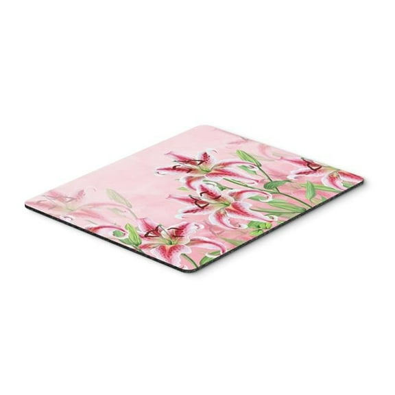 Pink Lillies Mouse Pad, Hot Pad or Trivet
