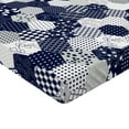 thumbnail image 2 of Ambesonne Navy Fitted Sheet, Patchwork Style Dots Star, King Size, Navy and White, 2 of 3