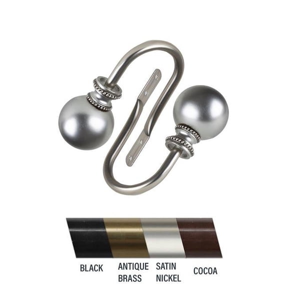 Central Design 4883-035 Julian Holdback, Satin Nickel - Set of 2