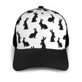 thumbnail image 3 of Naloa Black Rabbit Adult adjustable Print Baseball Hat, Patchwork curved brim baseball capfor Men and Women, One Size, 3 of 5