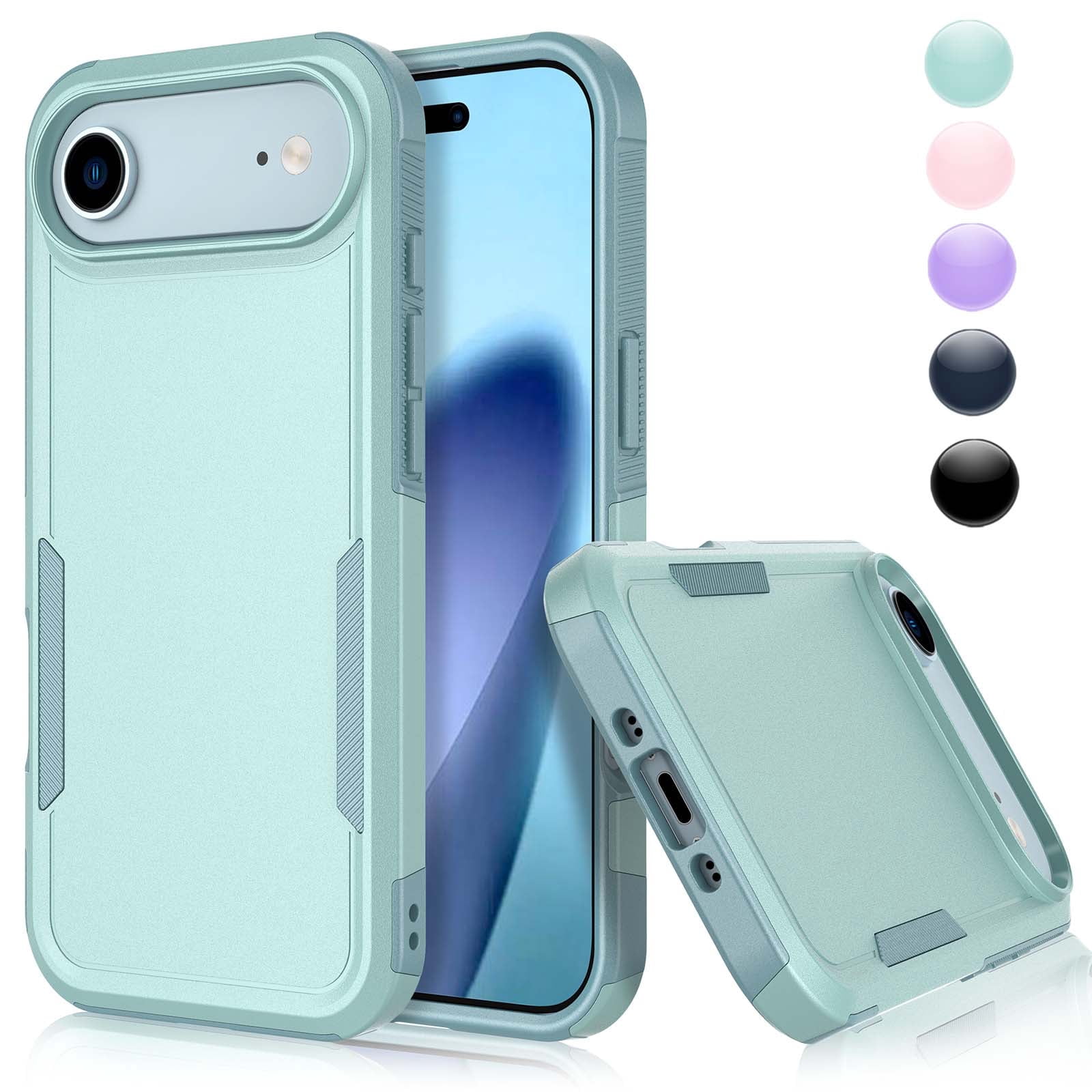 iPhone 7 Plus Case,[Grey/Turquoise],Njjex 2-Piece Shockproof